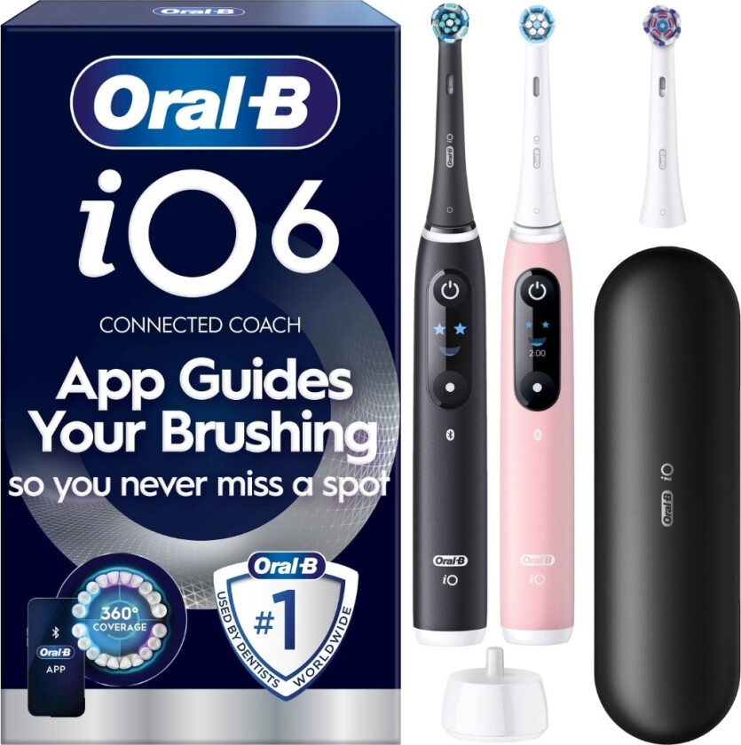iO6 Duo Edition elektrisk tannbørste, Black Lava & Pink Sand