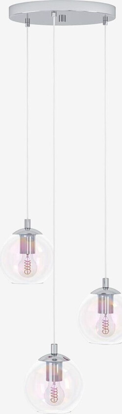 Pendellampe Ariscani Round Chrome/Rainbow, 3 lamper, Krom