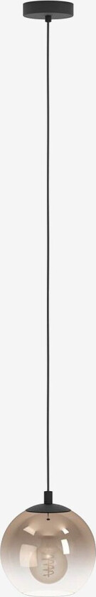 Pendellampe Ariscani Round , Svart/kobber, 1 lampe, Svart