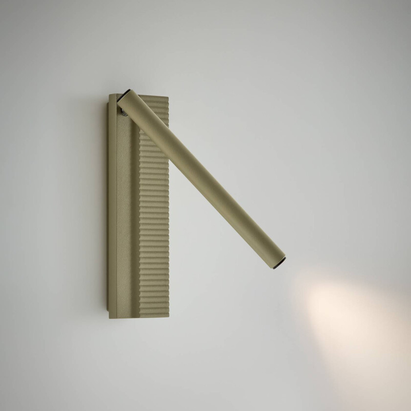 LED-vegglampe Arid A/02 oliven, aluminium, 2700 K