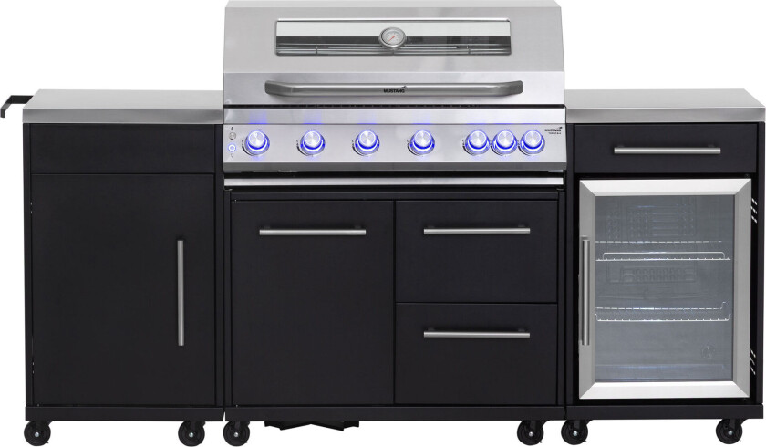 Topaz 6+1 gassgrill og utekjøkken med kjøleskap