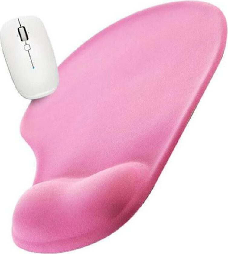 Musematte med gel, musematte med håndleddsstøtte - Med komfortabel gel-håndleddsstøtte - Sklisikker gummibase, ergonomisk rosa