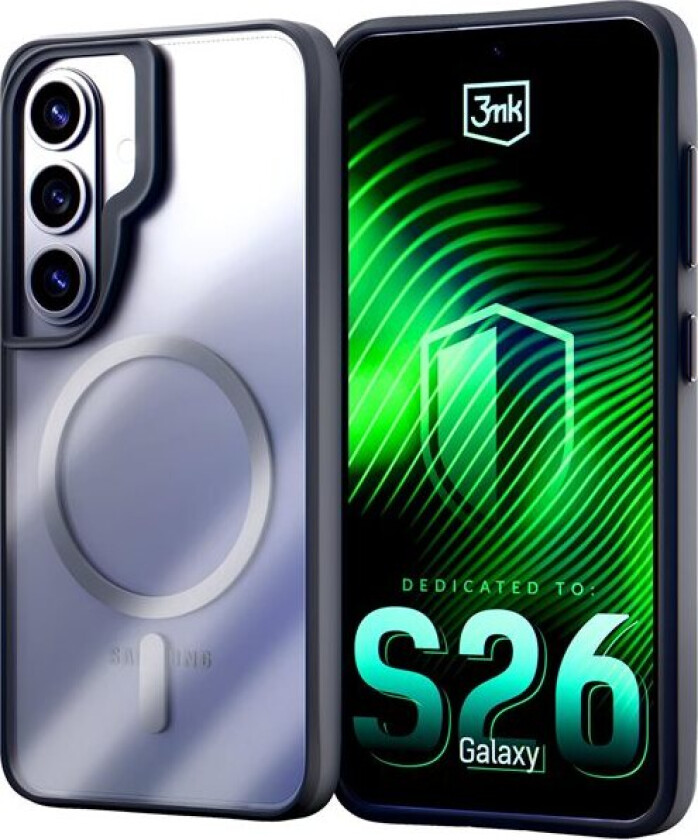 3mk Satin Armor MagCase for Samsung Galaxy S26 - gjennomsiktig svart