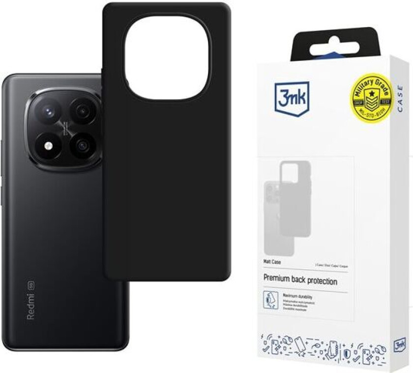 3mk Matt etui til Xiaomi Redmi Note 15 Pro+ 5G - matt svart