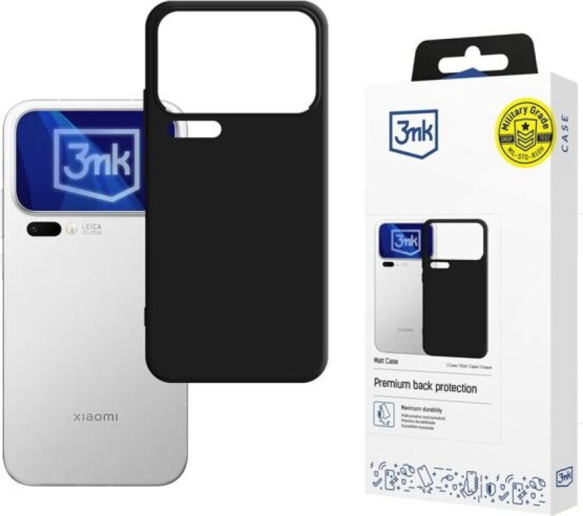 3mk Matt veske for Xiaomi 17 Pro Max - matt svart