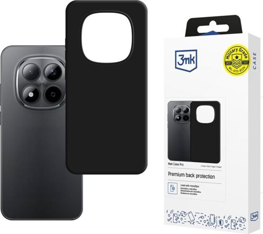 3mk Matt Case Pro for Redmi Note 15 Pro - matt svart