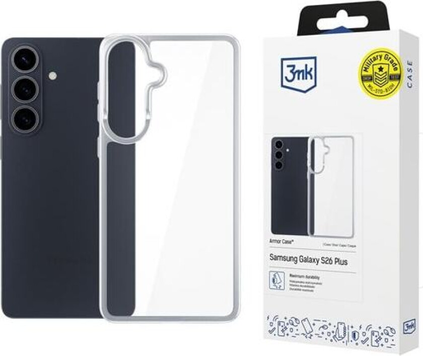 3mk panseretui for Samsung Galaxy S26+ - gjennomsiktig