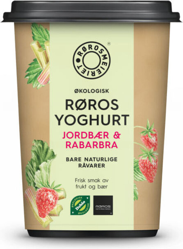 Røros Yoghurt Jordbær Økol. 500g Rørosmeieriet