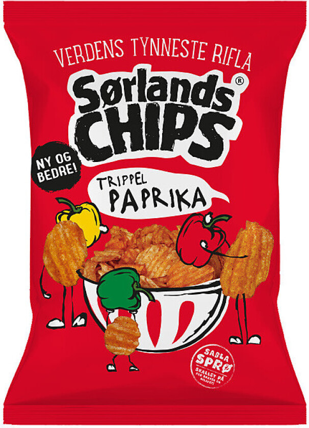 Sørlandschips Rifla Trippel Paprik 240g