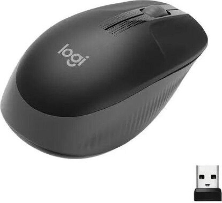 M190 Full-size Wireless Mouse - Charcoal Trådløs 1,000dpi Mus Grå