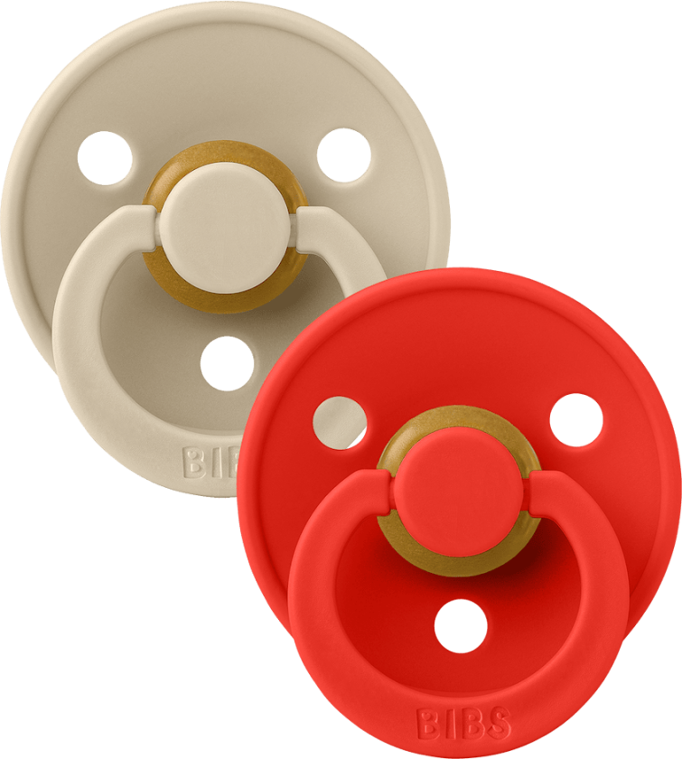 Colour 2-pakning Med Anatomiske Smokker I Lateks Vanilla Candy Apple Vanilla Candy Apple 6+M Latex Rød 6+ måneder unisex