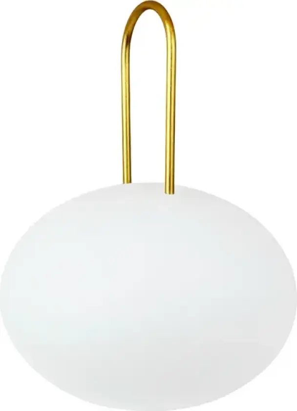 LED-lykt Ellipse, hvit/messing, IP44