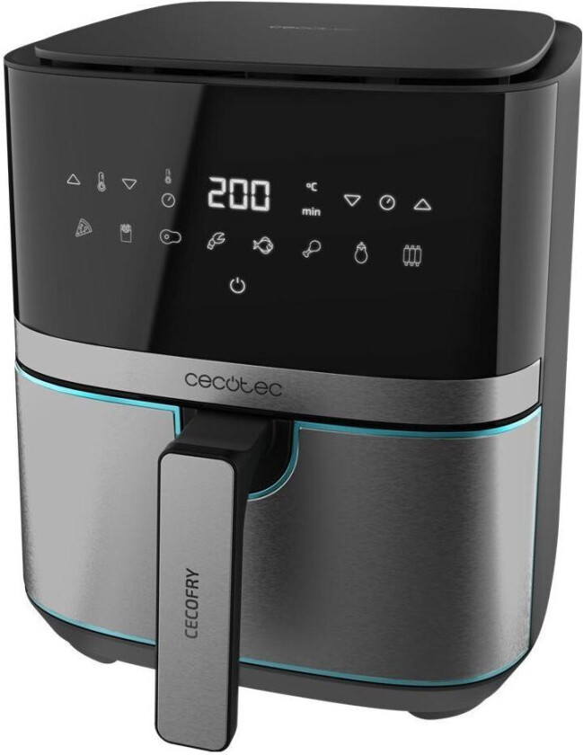 Cecofry 5500 airfryer ??? 5,5 L, 1700W, Inox finish ??? Svart