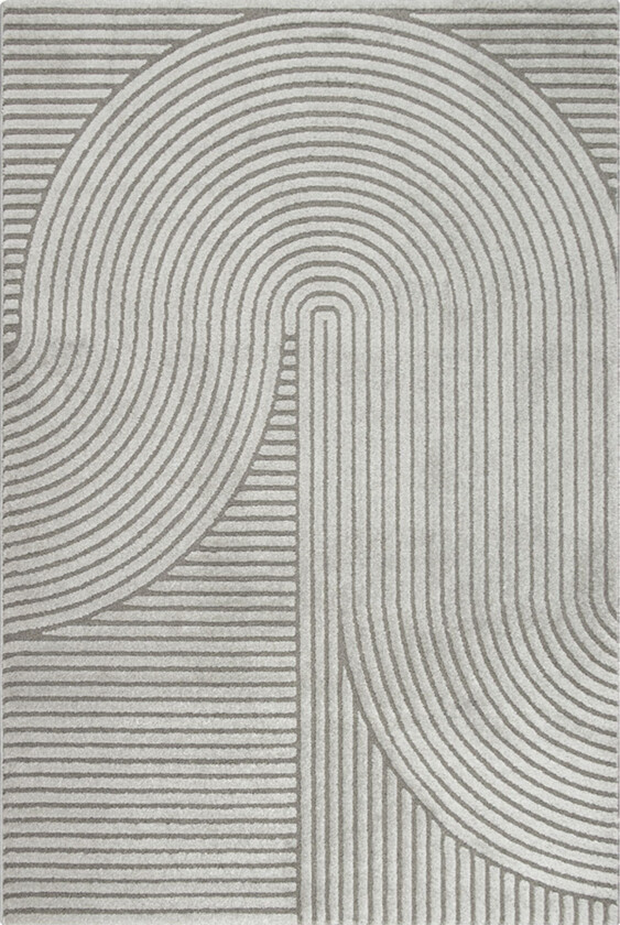 Gulvteppe - 140x200 cm - Lysegrå teppe med sklisikker bakside - Løst teppe fra Nordstrand Home Maja