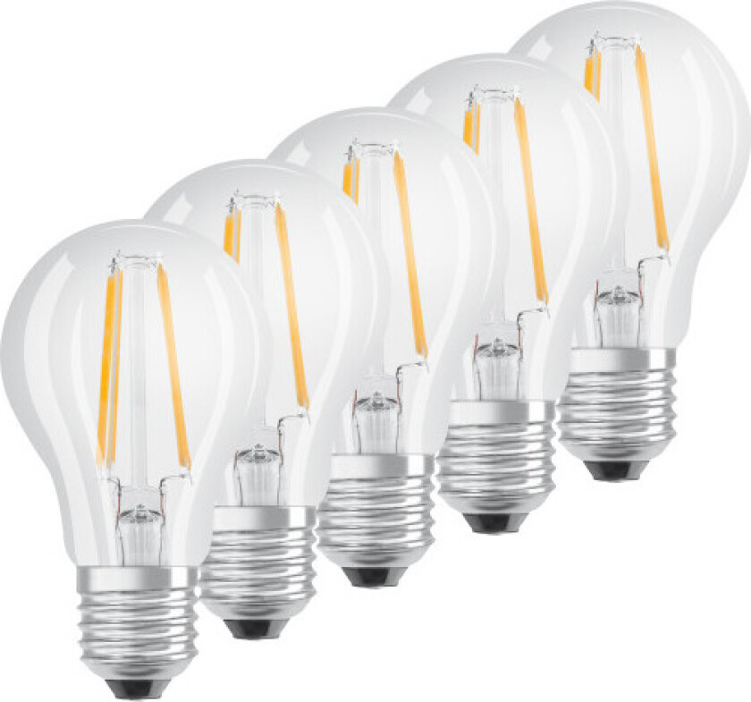 Osram Retro LED Standard 7W/827 (60W) E27 Klar - Pakke av 5 stk.