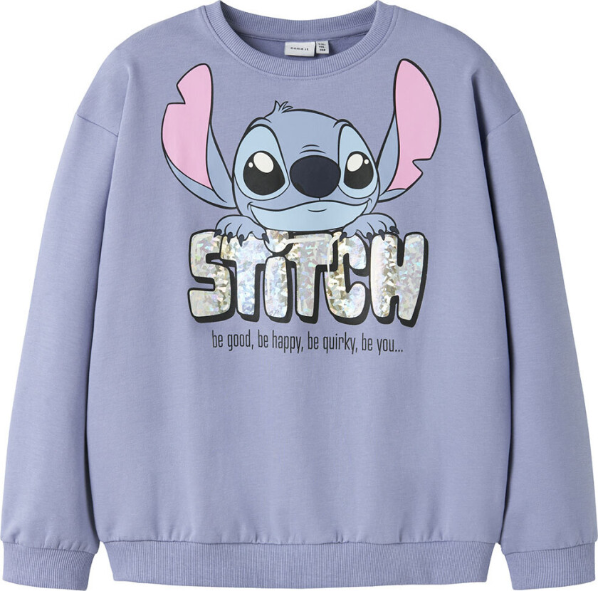Collegegenser - NkfBecause - Stitch - Purple Inntrykk - - 11-12 år (146-152) - Collegegenser
