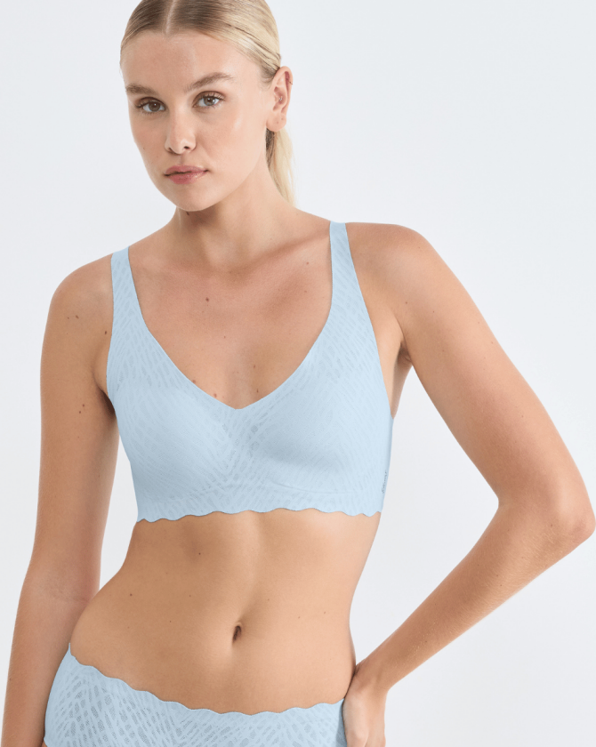 Zero Feel Bliss BH topp, lyseblå, Størrelse: L, Kvinner