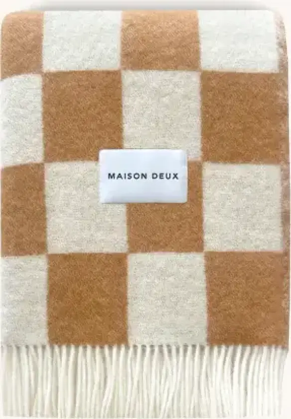 Checkerboard Pledd Hvit/Terracotta