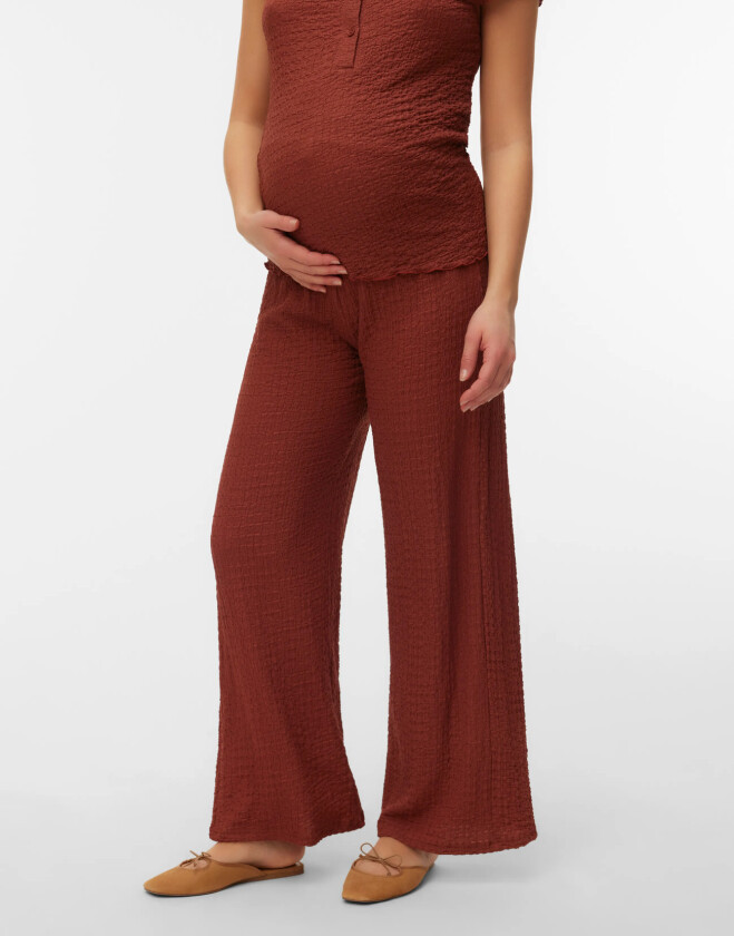 Mladine Wide Jrs Pants Hw - Burgundy - XL