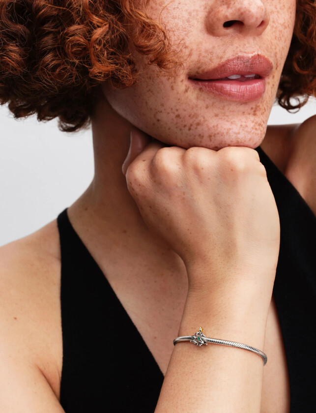 Christmas Tree Sterling Silver And 14K Gold-Plated Charm - Silver - ONE SIZE