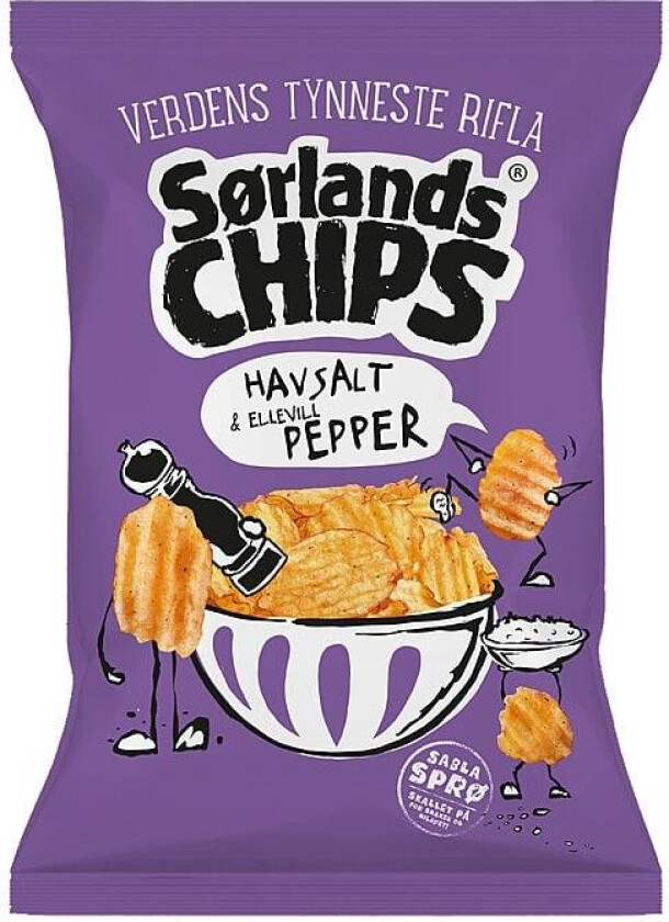 Verdens Tynneste Rifla Havsalt&Pepper 240g