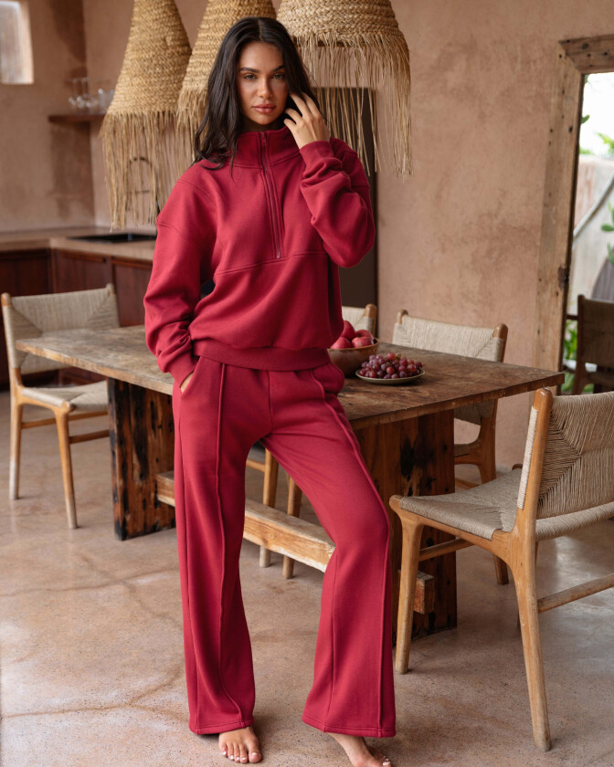 Celeste Sweatpants Wine Red