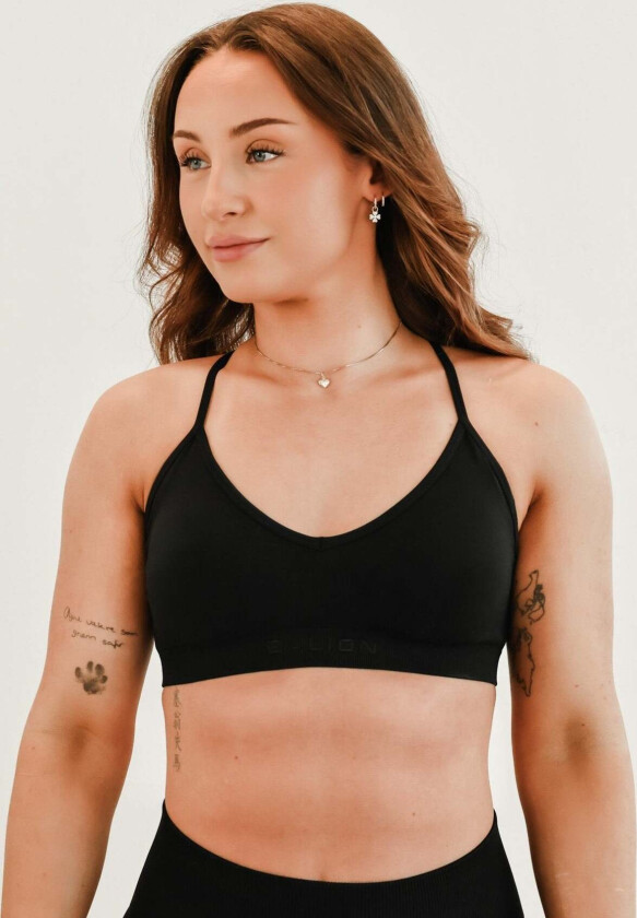 Seamless Strappy Sports Bra Black