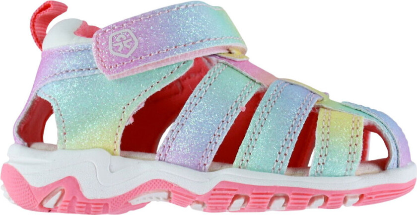 Sandaler m. Borrelås - Rosa Limonade m. Glitter - - 21 - Sandals