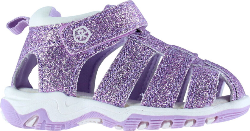Sandaler m. Borrelås - Orchid Blomstring m. Glitter - - 21 - Sandals