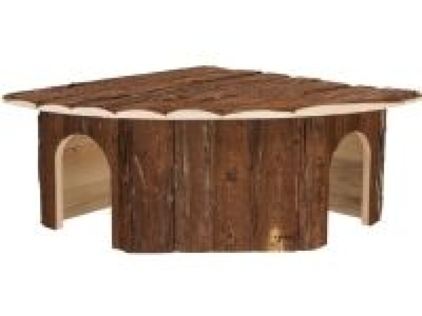 Jesper corner house 2 exits rabbits bark wood 52 × 18 × 37/37 cm