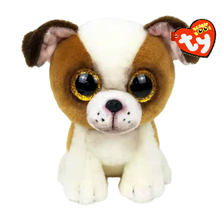 Plush - Beanie Boos - Hugo The Brown/White Dog (Regular) (36396)