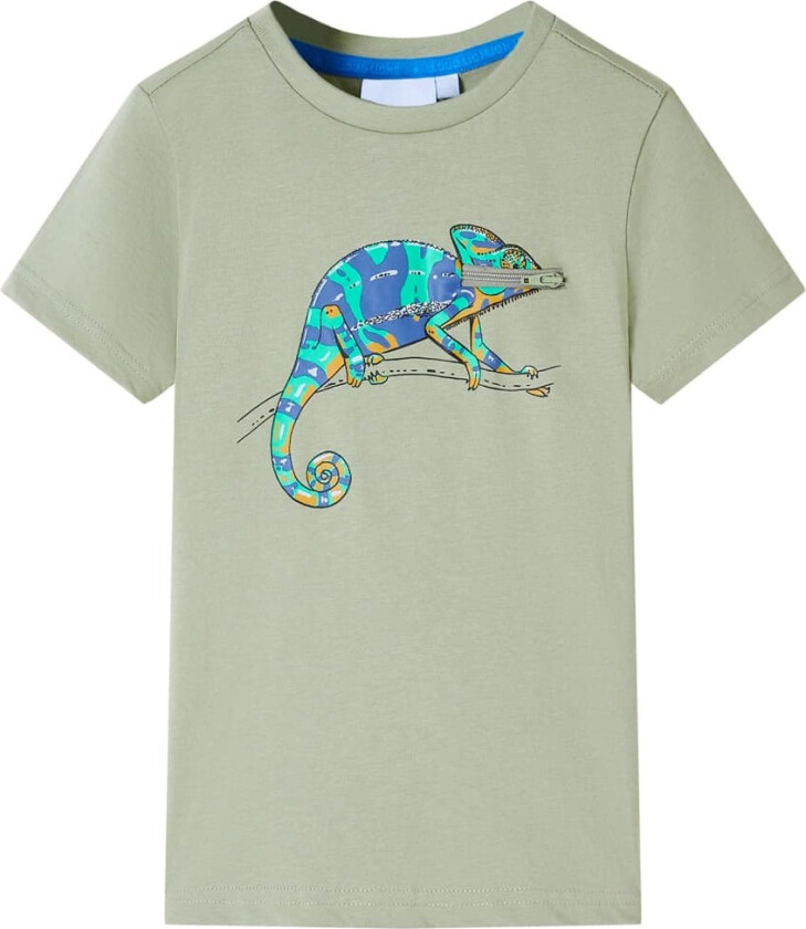 T-skjorte for barn med korte ermer lysekaki 116