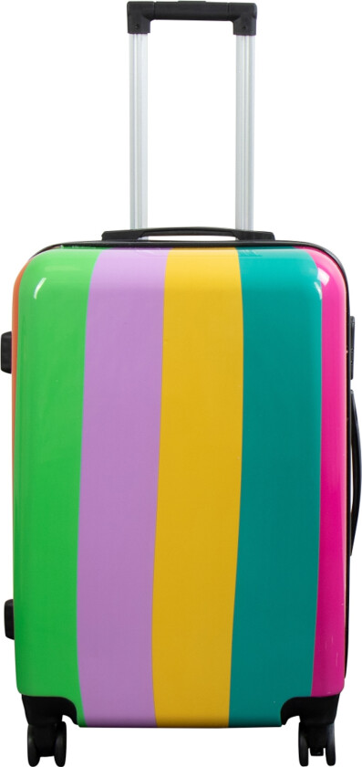 Koffert - Hardcase koffert - Størrelse Medium - Koffert med motiv - Regnbue striper - Eksklusiv lettvekt reisekoffert