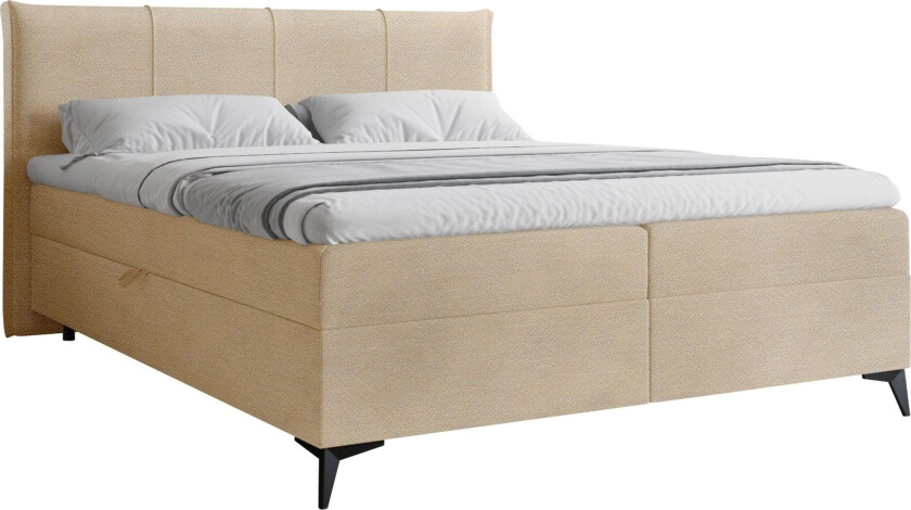 Thoros Komplett Sengepakke 140x200 cm Kontinentalseng med Oppbevaring - Mørk beige