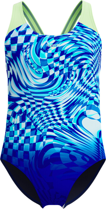 Badedrakt - Splashback - Deep Sapphire/Pale Clover - - 5-6 år (110-116) - Badetøy