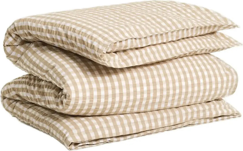 Check Seersucker Single Duvet - Beige - 150X210