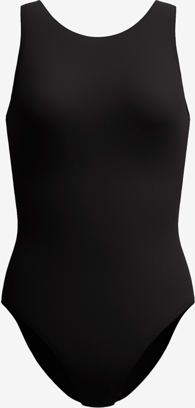 Badedrakt Solid Scoop Neck One Piece - Svart