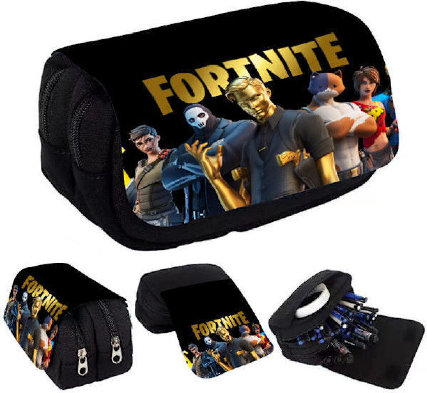 F-ortnite penalhus for jenter, barnas penalhus med glidelås, tegneserie anime penalhus for skolen, skolemateriell gave A