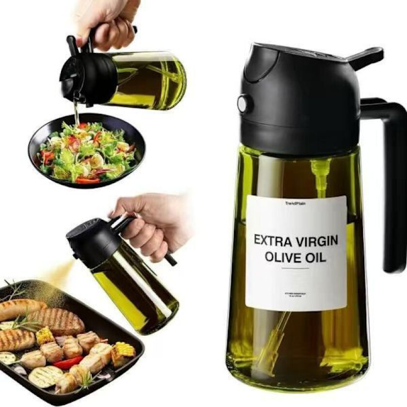 Bilde av Oljesprayflaske, Oljespray i glass 470ml, Sprayflaske for olje/eddik til Kjøkken, Airfryer, Matlaging og Grilling