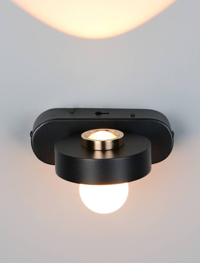 LED-vegglampe Arpino svart Utstikk 15 cm Metall 2 lyskilder.