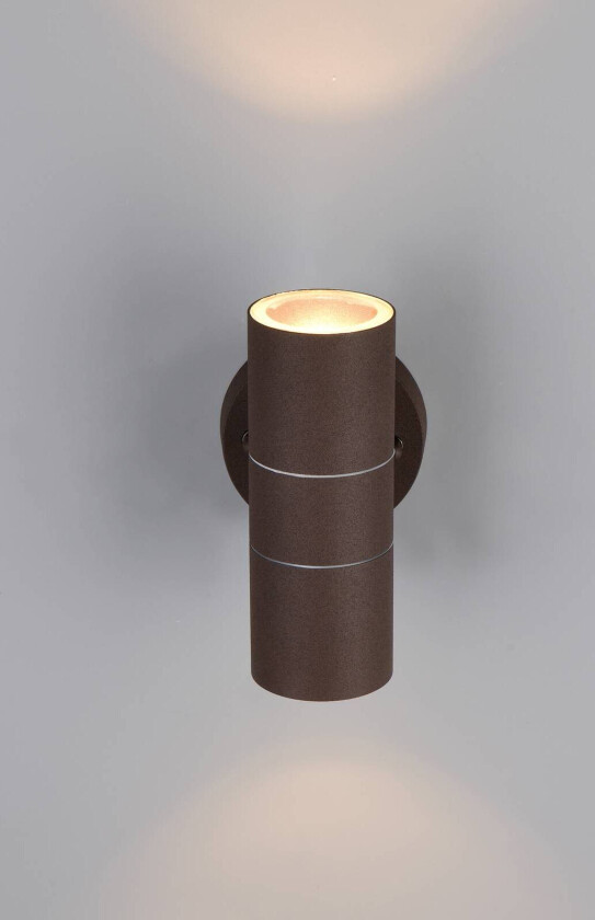 Utendørs vegglampe Turia, rustfarget, høyde 16 cm, metall