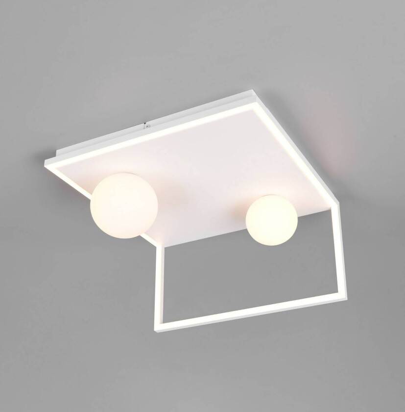 LED-taklampe Arola, matt hvit, bredde 37 cm, metall