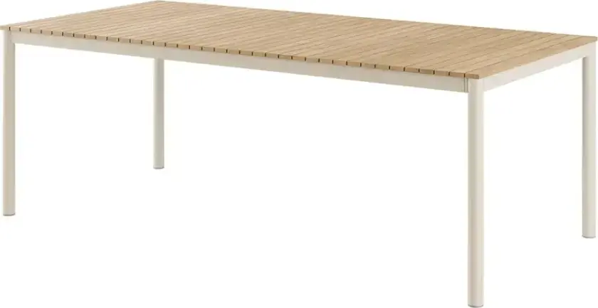 Mood Classic spisebord 100x208 cm Sandgrå / teak