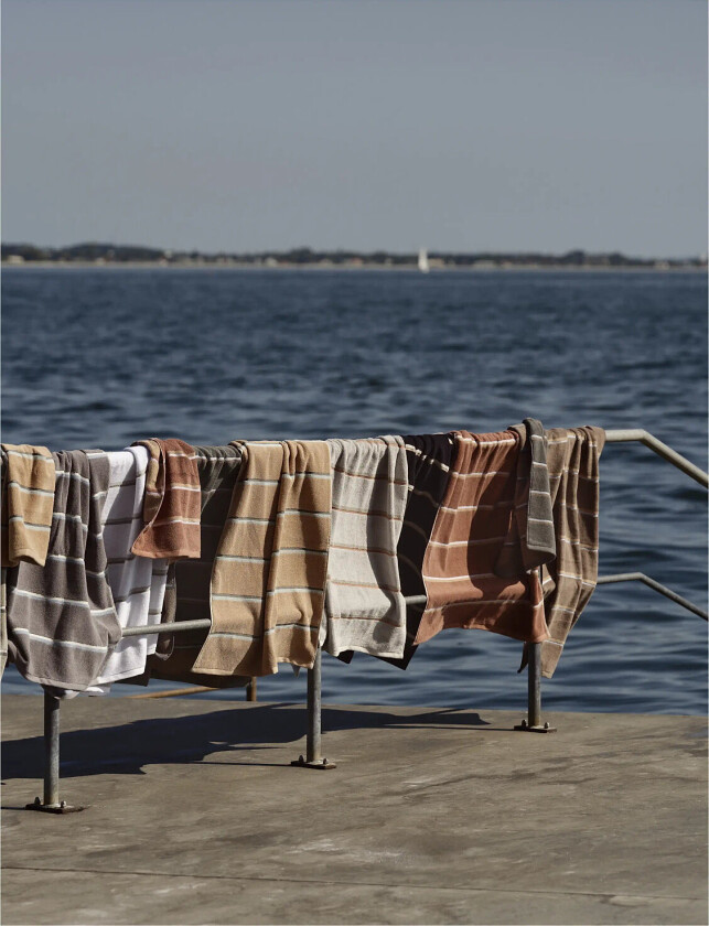 Badehåndklæde Sauna 70X140 Terracotta/Camel/Lupine - Multi/patterned - 140X70X0.5CM x 140