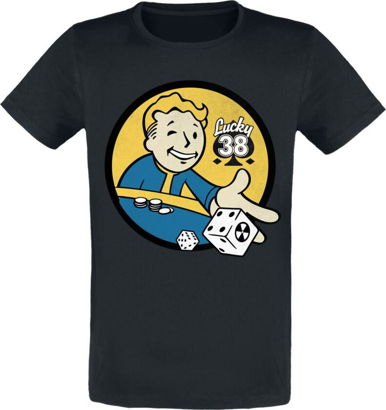 gaming T-skjorte - Lucky 38 Dice - S til XXL - Unisex - svart