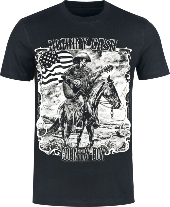 T-skjorte - Country Boy - S til 3XL - Herrer - svart