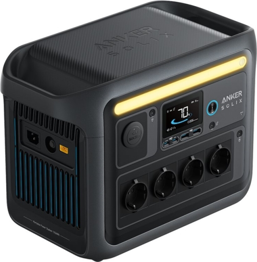 Anker SOLIX C1000X - Bærbar strømstasjon - 1800 watt - litium-jernfosfat - 1056 Wh - utgangskontakter: 6