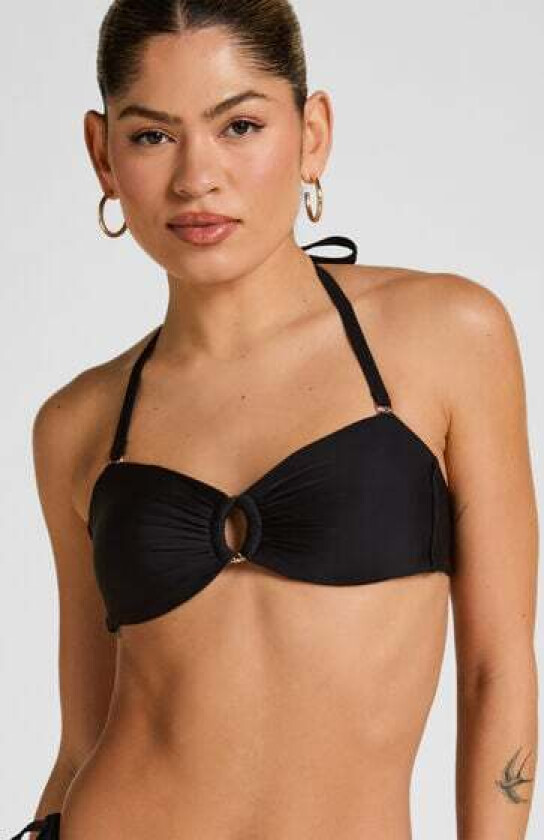 Luksuriøs Bandeau Bikini-Topp med Ring Svart