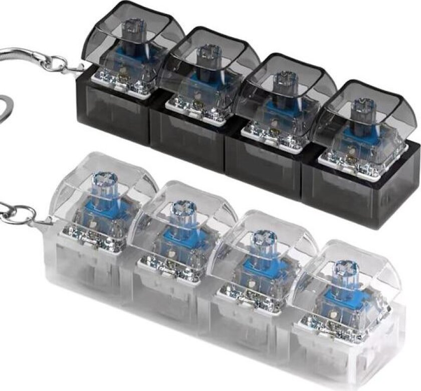 2-delt pakke tastatur fingertupp leketøy nøkkelring stressavlastning leketøy fingertupp tastatur nøkkelring stressavlastning tastatur fingertupp trykker svart hvit