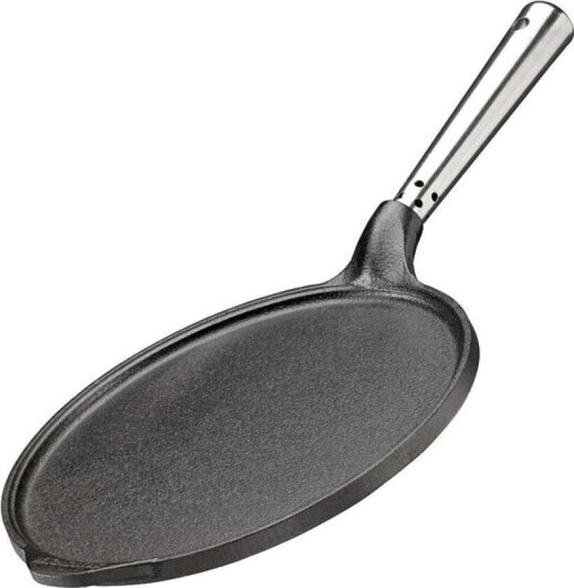Professional pannekakepanne med rustfritt stål håndtak 23 cm støpejern